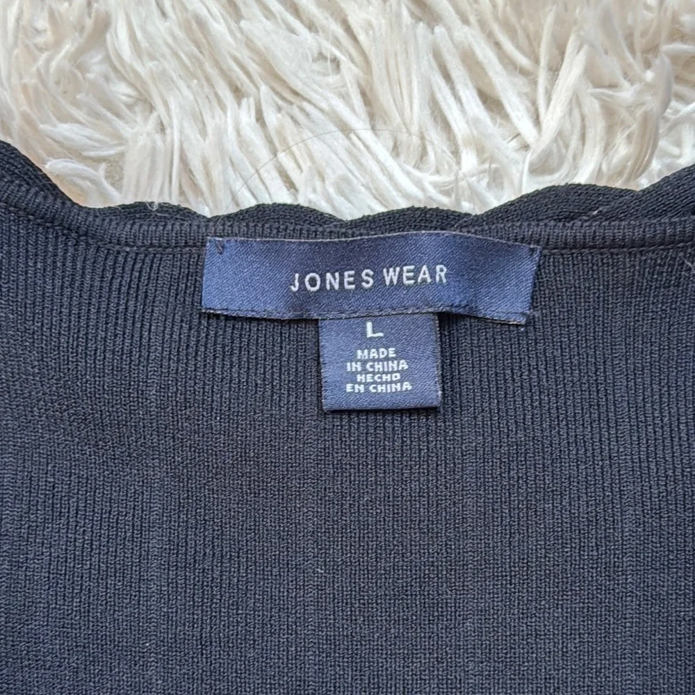 Jones Wear Ribbed Open Cardigan 💗 Black - Picture 12 of 13